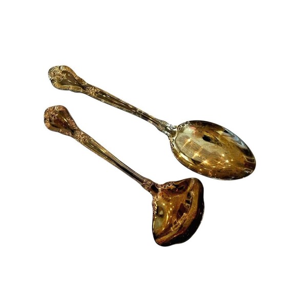 Godinger Grand Master Gold Electroplated Serving Ladle and Spoon 2 pieces - Picture 2 of 6